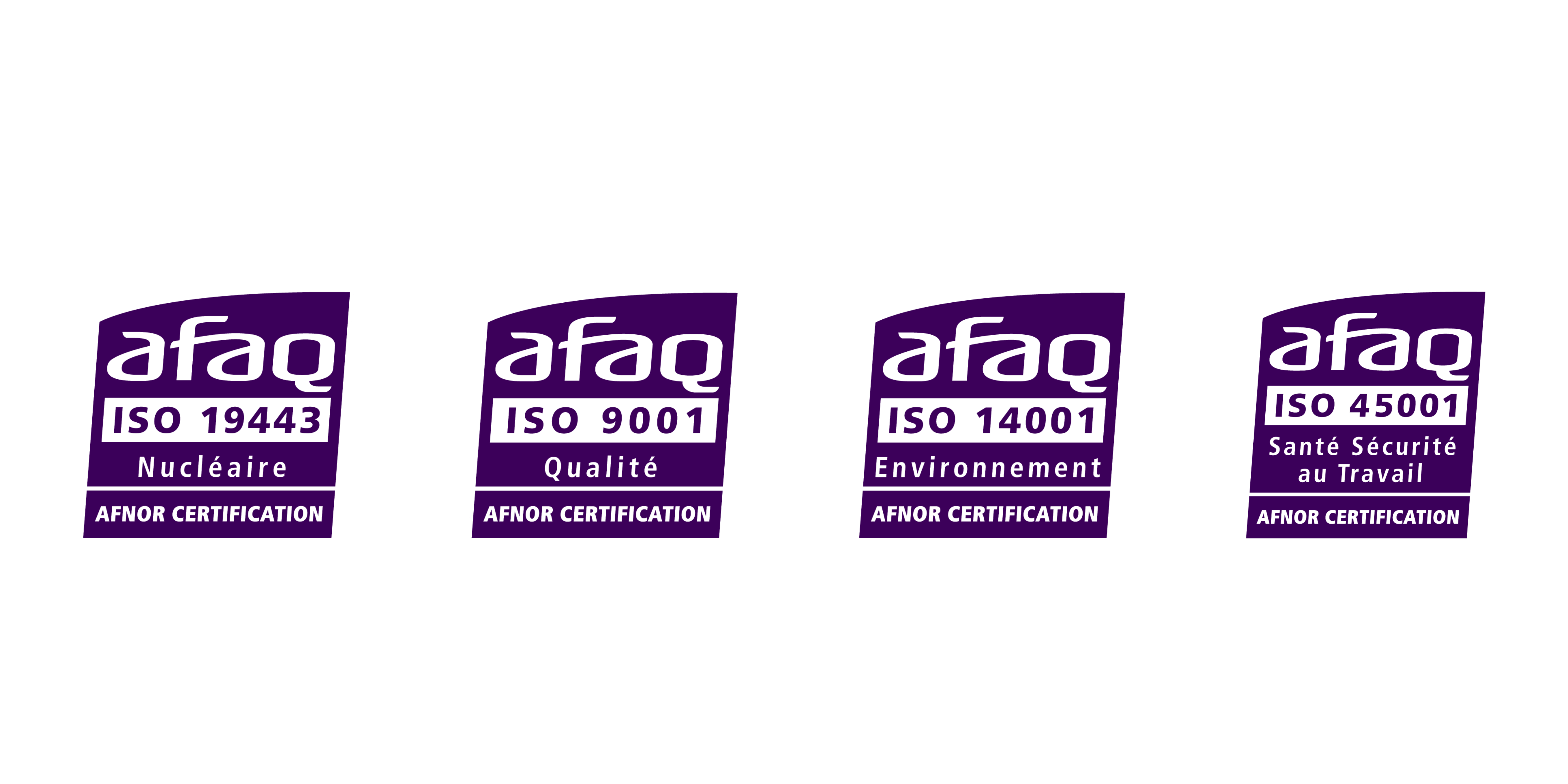 Bannière Certifications ISO